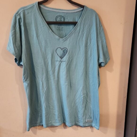 Life Is Good Heather Blue Women's Tee XXL - Picture 1 of 4